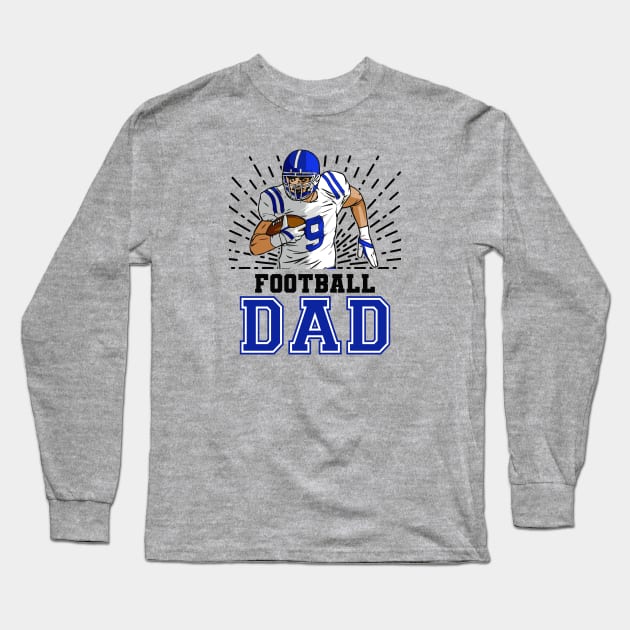 Football Dad // Retro Football Player Long Sleeve T-Shirt by SLAG_Creative